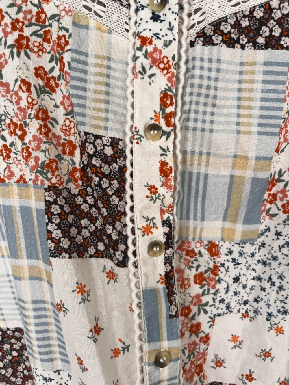 Sezane Easton Shirt Floral Patchwork - Size 4/36 - Picture 4 of 6